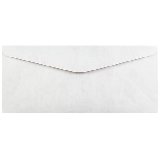 JAM Paper 11 TearProof Tyvek Envelopes, 4.5 x 10.375, White, 50/Pack