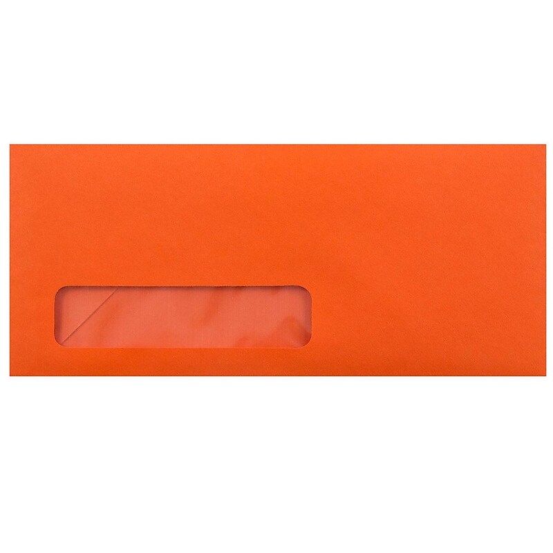 JAM Paper #10 Business Window Envelopes, 4.125 x 9.5, Orange Recycled, 25/Pack (5156477) image 1
