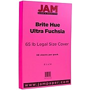 JAM Paper 65 lb. Cardstock Paper, 8.5" x 14", Ultra Fuchsia Pink, 50 Sheets/Pack (16730928)
