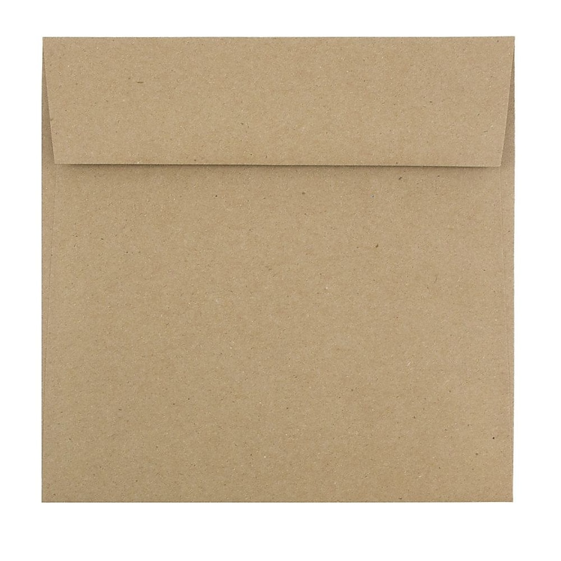 JAM Paper 6.5 x 6.5 Kraft Square Invitation Envelopes, Brown Kraft Paper Bag, 25/Pack (63131150) image 1