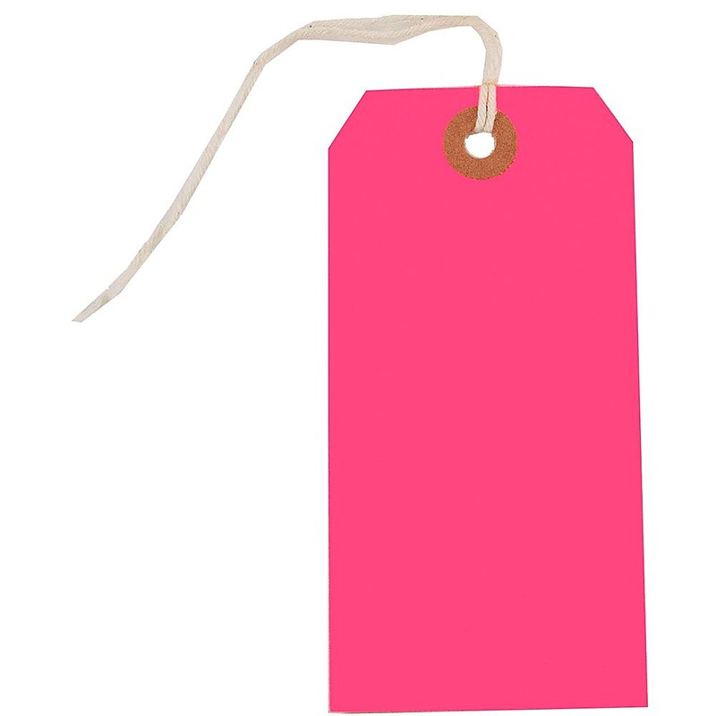 JAM Paper Gift Tags, Neon Pink, 100/Pack (91931041B) image 1