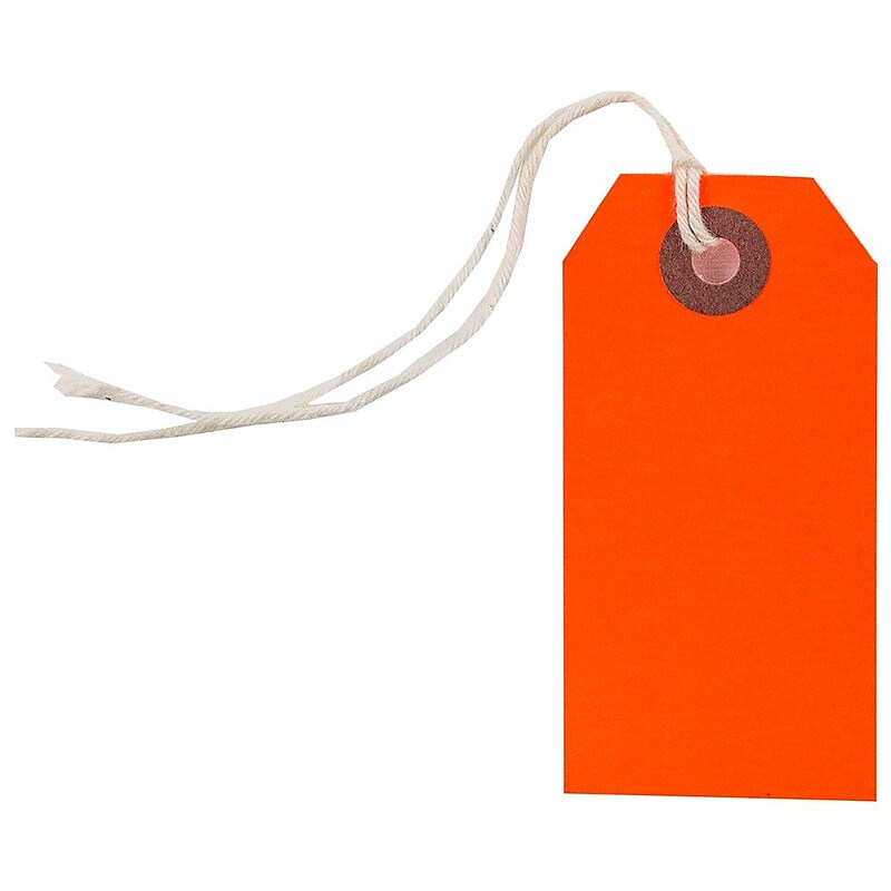 JAM Paper Gift Tags, Neon Red, 100/Pack (91931043B) image 1