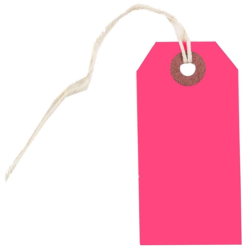 JAM Paper Gift Tags, Neon Pink, 10/Pack (91931046) image 1