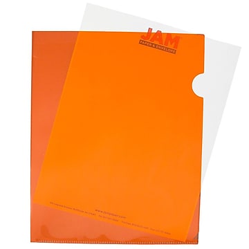 JAM Paper® Plastic Sleeves, 9" x 12", Orange, 12/Pack (226330937)