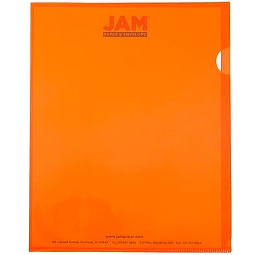 JAM Paper® Plastic Sleeves, 9" x 12", Orange, 12/Pack (226330937)