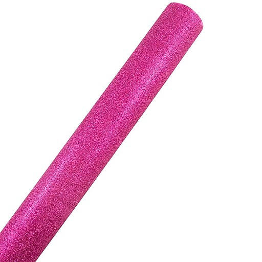 JAM Paper® Gift Wrap, Glitter Wrapping Paper, 25 Sq. Ft, Fuchsia