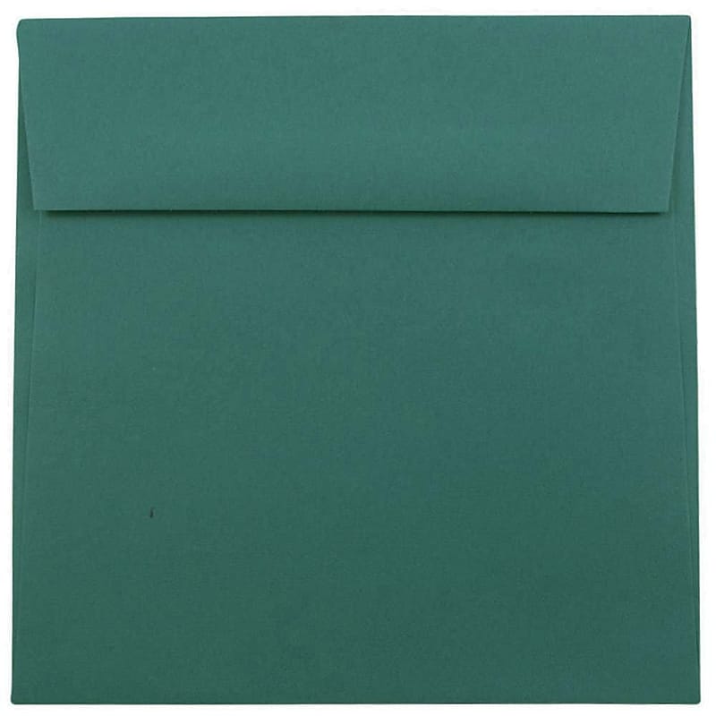 JAM Paper 6.5 x 6.5 Square Invitation Envelopes, Teal, 100/Pack (2101419222B) image 1