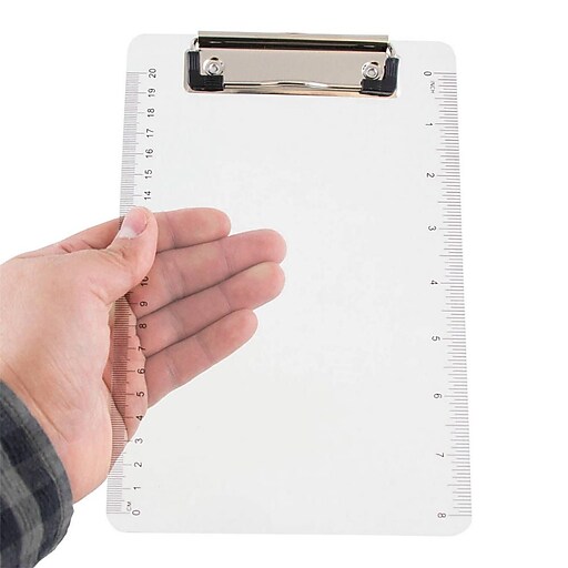 JAM Paper® Small Plastic Memo Clipboard, Mini 6 x 9, Clear Clip Board