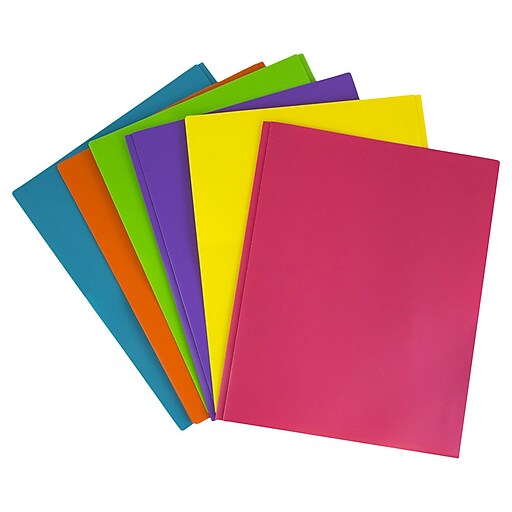 JAM Paper® Plastic 2 Pocket Folders, Eco Friendly Folder w/ Metal