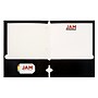 JAM Paper Laminated Glossy 3 Hole Punch Two-Pocket Folders, Black, 6/Pack (385GHPBLA)~#|#~m004543487_sc7