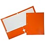 JAM Paper Laminated Glossy 3 Hole Punch Two-Pocket Folders, Orange, 100/Box (385GHPORB)~#|#~m004543514_sc7