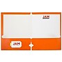 JAM Paper Laminated Glossy 3 Hole Punch Two-Pocket Folders, Orange, 100/Box (385GHPORB)~#|#~m004543515_sc7