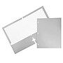 JAM Paper Laminated Glossy 3 Hole Punch Two-Pocket Folders, Silver, 50/Box (385GHPSIC)~#|#~m004543528_sc7