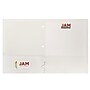 JAM Paper Laminated Glossy 3 Hole Punch Two-Pocket Folders, White, 100/Box (385GHPWHB)~#|#~m004543532_sc7