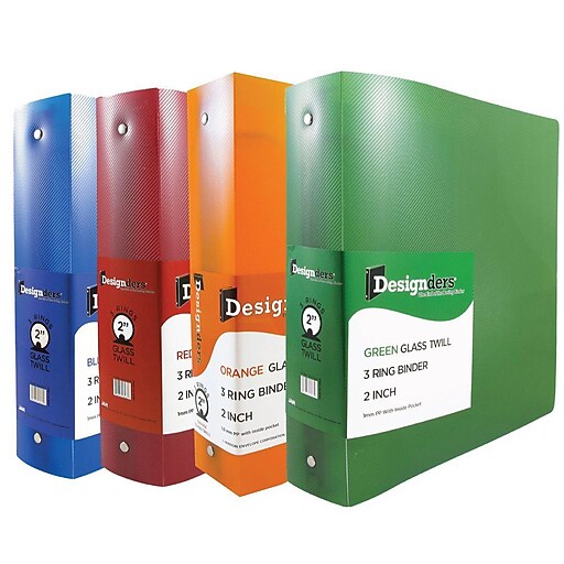 JAM Paper® Assorted 2 Inch Plastic 3 Ring Binders, Red, Green, Blue