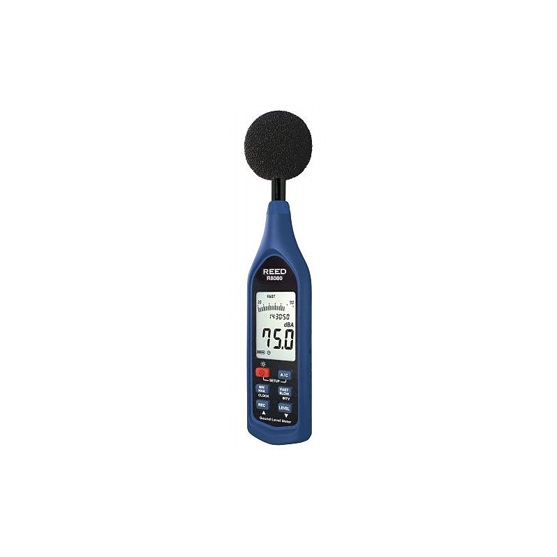 Reed Instruments R8080 Digital Sound Level Meter Data Logger with Bargraph, Blue image 1
