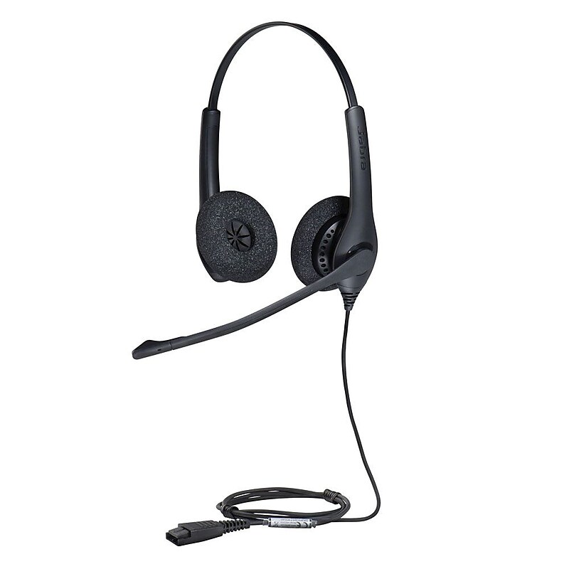 Jabra BIZ 1500-Duo Noise Canceling Stereo Headset, Over-The-Head, Black (1519-0157) image 1