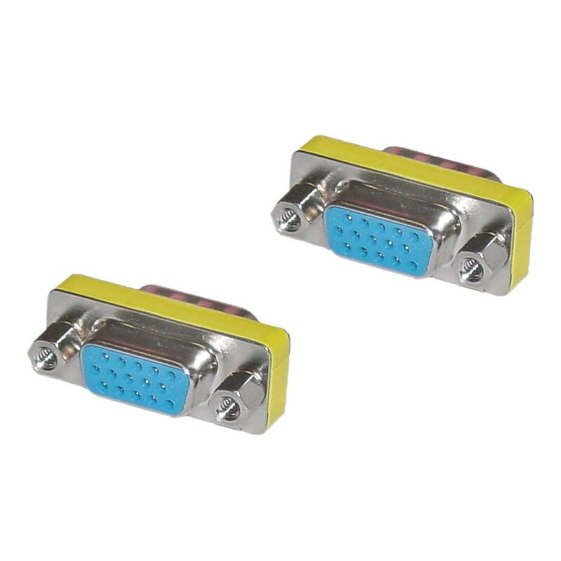 4XEM™ Female to Female VGA Adapter, Silver/Yellow image 1