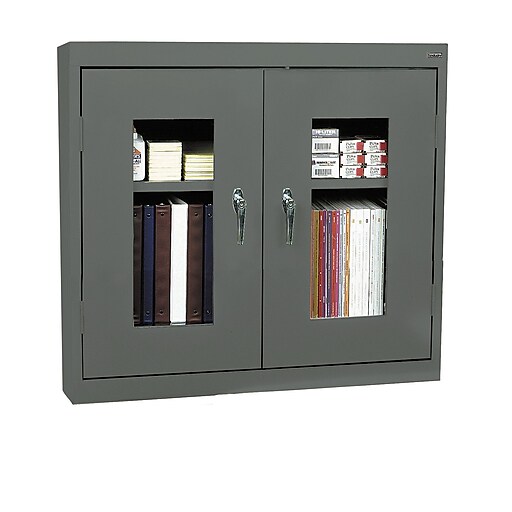 Shop Staples For Clear View Wall Cabinet 36wx12dx30h Charcoal
