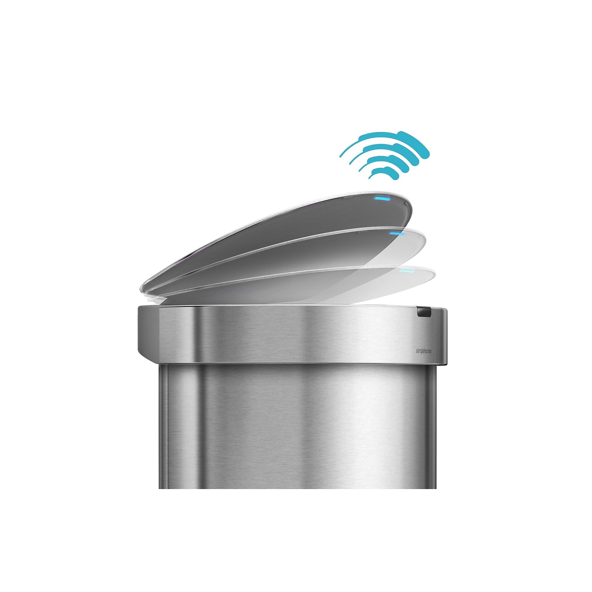 simplehuman Semi-Round Sensor Trash Can with Liner Pocket, Brushed Stainless Steel, 12 Gallon (ST2009) Sansujyuku sansujyuku.com