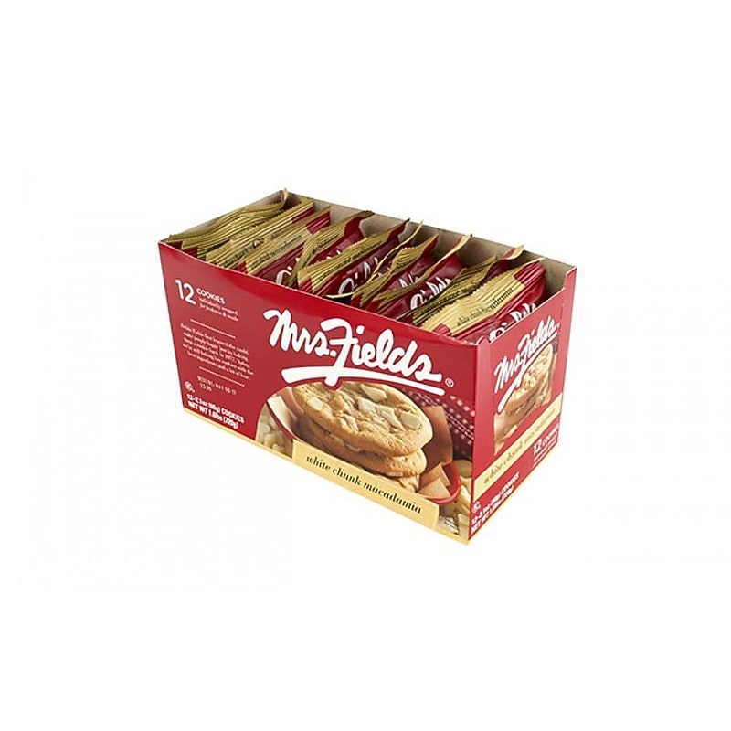 Mrs. Fields White Chunk Macadamia Cookies, 12 Packs/Box (209-00470) image 1