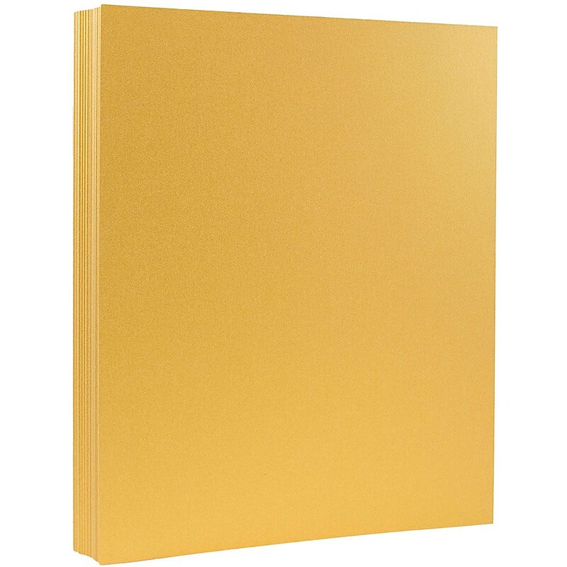 JAM Paper Metallic Colored 8.5" x 11" Copy Paper, 32 lbs., Gold Stardream, 25 Sheets/Pack (173SD8511GO120B) image 1