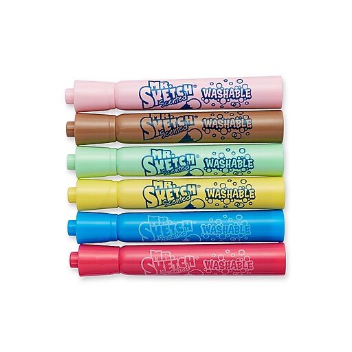 Mr. Sketch Scented Washable Markers, Ice Cream, Chisel Tip, Assorted, 6