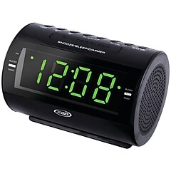 Jensen Stereo Digital Dual Alarm Clock Radio, Black (JCR-375