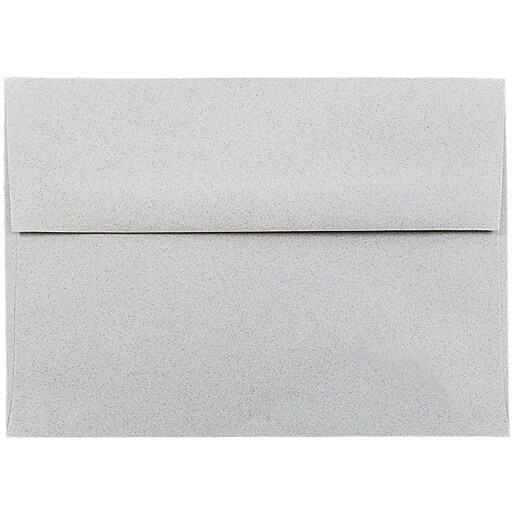 JAM Paper® A7 Invitation Envelopes, 5.25 x 7.25 Granite Grey Recycled, 25/pack (71813) Staples