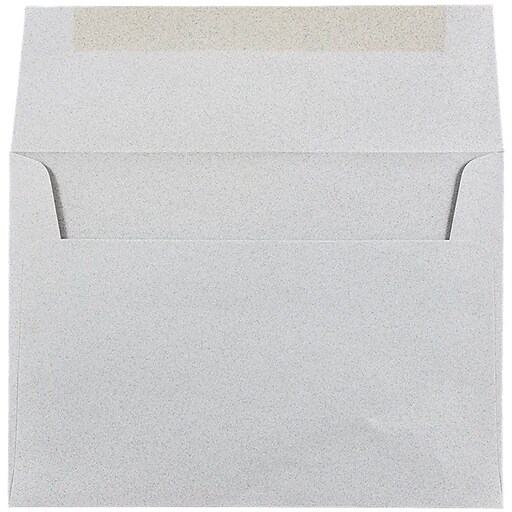 JAM Paper® A7 Invitation Envelopes, 5.25 x 7.25 Granite Grey Recycled, 25/pack (71813) Staples