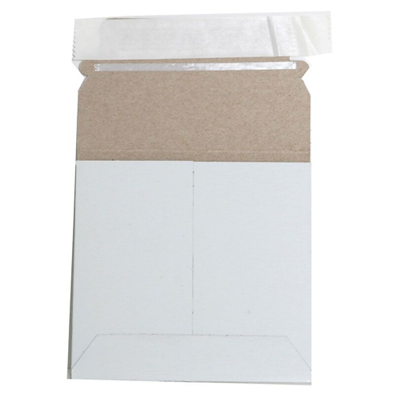 JAM Paper® Stay-Flat Photo Mailer Stiff Envelopes with Self-Adhesive Closure, 6 x 6, White, 6 Rigid Mailers/Pack (73286B) image 1