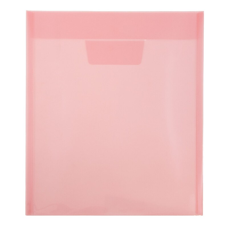 JAM Paper Plastic Envelopes with Tuck Flap Closure, Letter Open End, 9.87 x 11.75, Red, 12/Pack (1541733) image 1