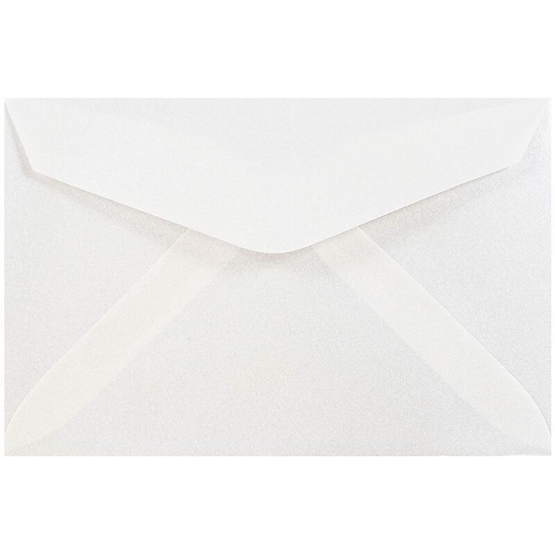 JAM Paper 3Drug Translucent Vellum Mini Envelopes, 2.3125 x 3.625, Platinum Silver, 25/Pack (1591564) image 1