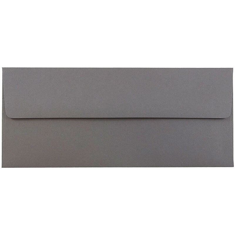 JAM Paper #10 Business Envelope, 4 1/8" x 9 1/2", Dark Grey, 25/Pack (36396438) image 1
