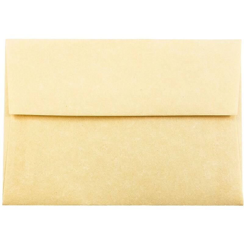 JAM Paper 4Bar A1 Parchment Invitation Envelopes, 3.625 x 5.125, Antique Gold Recycled, Bulk 1000/Carton (90090522B) image 1