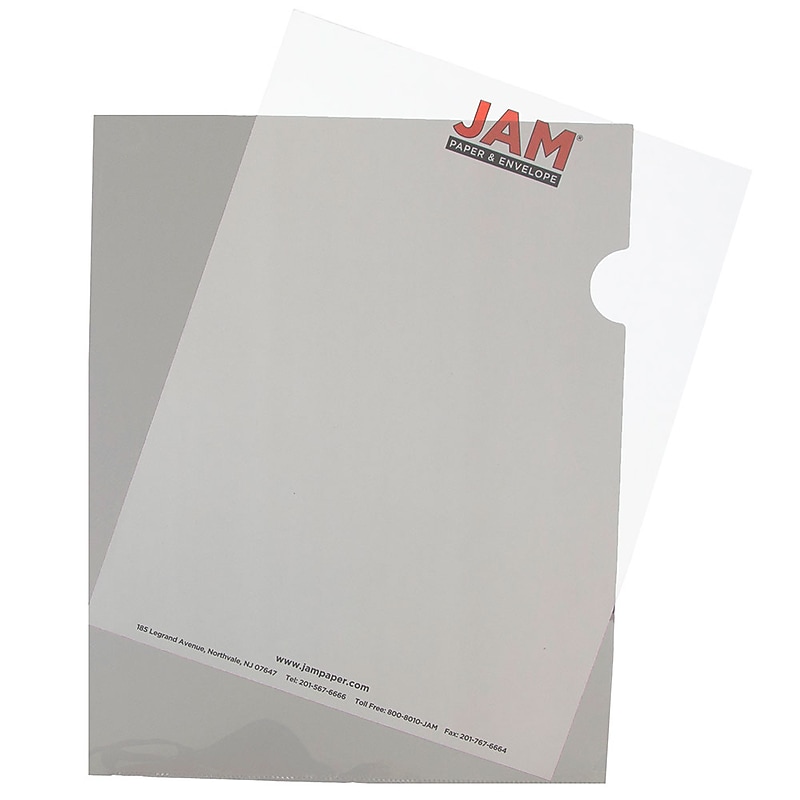 JAM Paper® Plastic Sleeves, 9" x 12", Smoke Gray, 120/Pack (2226316990B) image 1