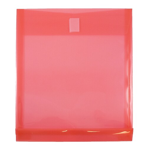 JAM Paper® Plastic Envelopes with Hook & Loop Closure, 9.75 x 11.75