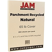 JAM Paper Parchment 65 lb. Cardstock Paper, 8.5" x 11", Natural, 250 Sheets/Ream (171116B)