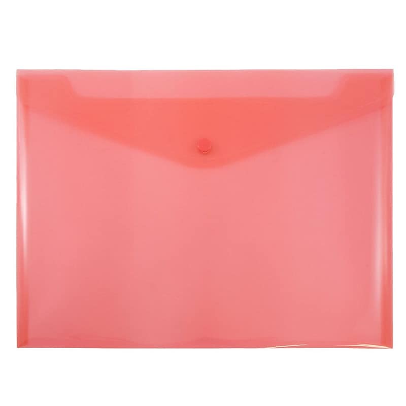 JAM Paper® Plastic Envelopes with Snap Closure, Letter Booklet, 9.75 x 13, Red, 12/Pack (218S0RE) image 1