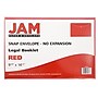 JAM Paper Plastic Envelopes with Snap Closure, Legal Booklet, 9.75 x 14.5, Red, 12/Pack (34830RE)~#|#~m004672163_sc7