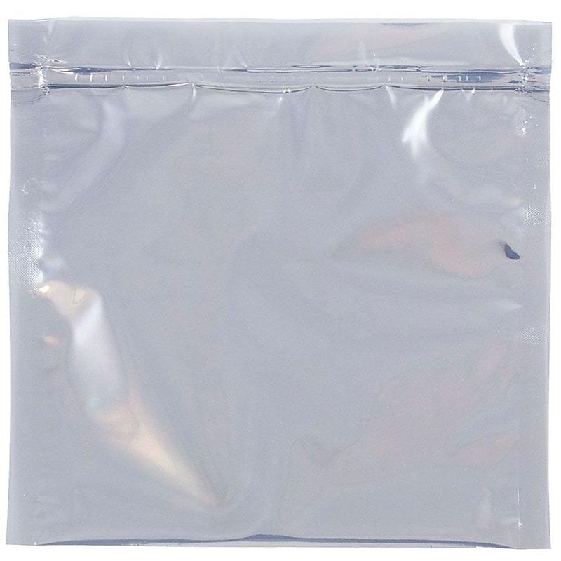 JAM Paper 6 x 6 Square Foil Plastic Invitation Envelopes with Zip Closure, Clear, 100/Pack (30066G4901B) image 1