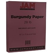 JAM Paper® Matte 28lb Paper, 8.5 x 11, Burgundy, 500 Sheets/Ream (36395839B)
