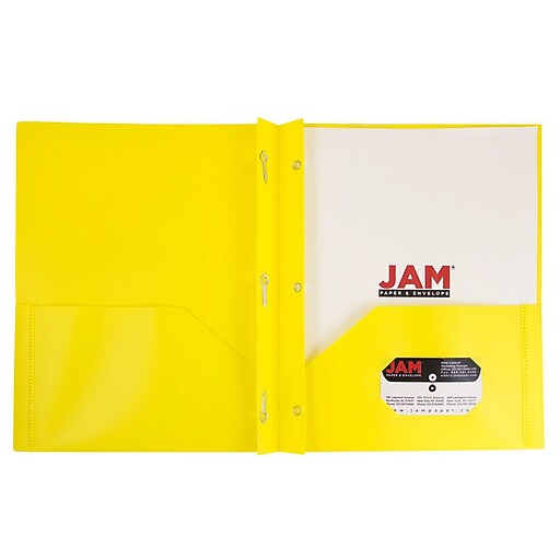 JAM Paper® Plastic Eco Two Pocket Clasp School Folders with Prong Clip