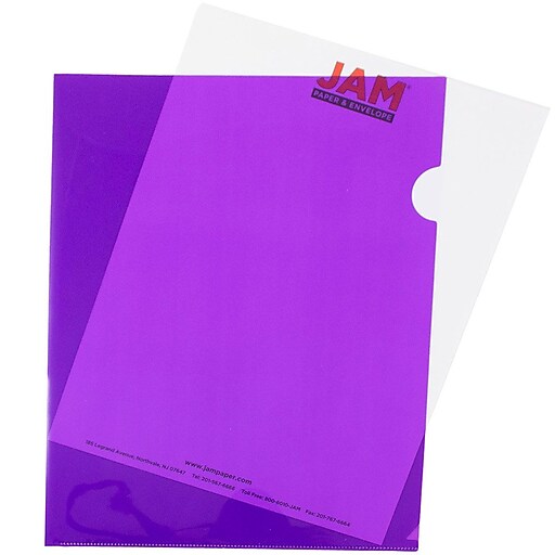 JAM Paper® Plastic Sleeves, 9 x 12, Purple, Dozen (38OSPU)