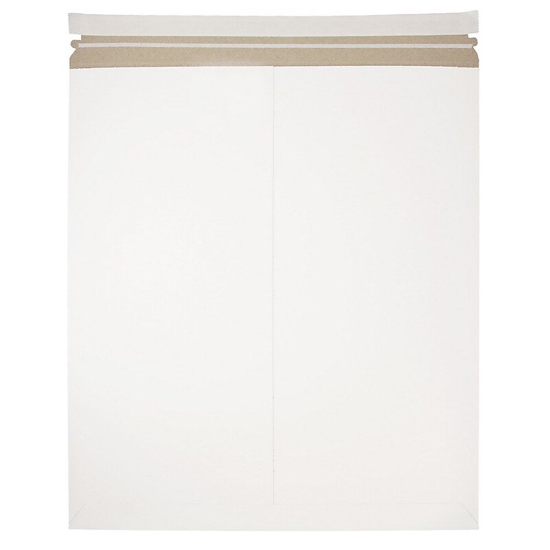 JAM Paper® Stay-Flat Photo Mailer Stiff Envelopes with Self-Adhesive Closure, 17 x 21, White, Sold Individually (7PSW) image 1