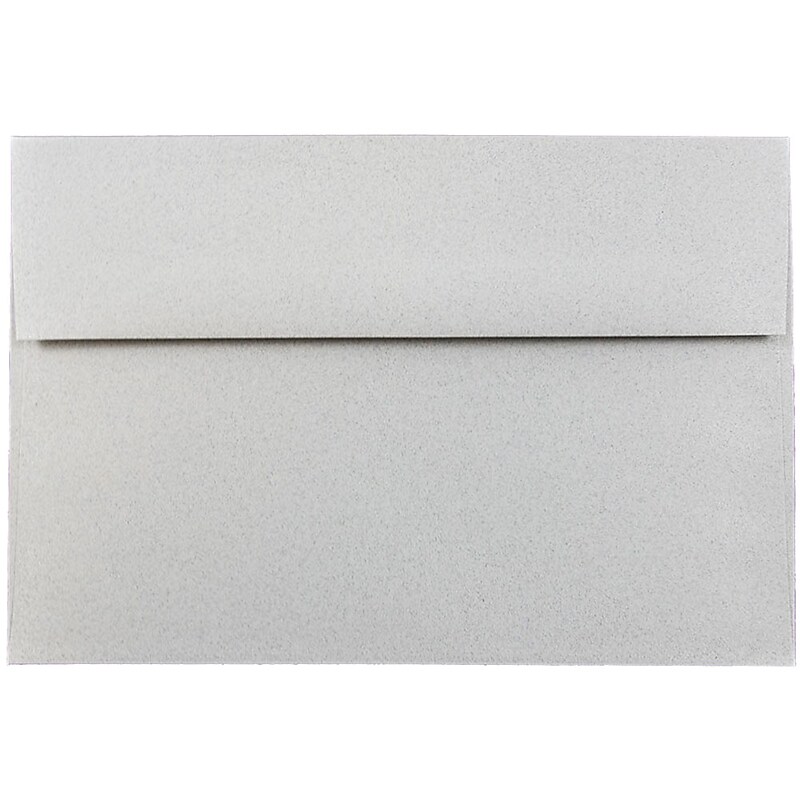 JAM Paper A8 Passport Invitation Envelopes, 5.5 x 8.125, Granite Silver Recycled, 25/Pack (CPPT755) image 1