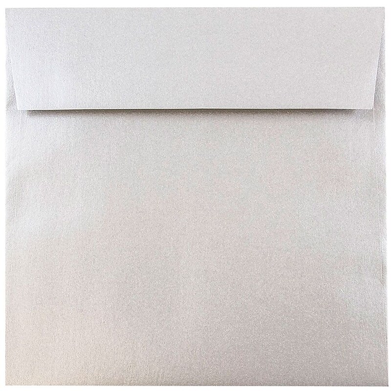 JAM Paper 6.5 x 6.5 Square Metallic Invitation Envelopes, Stardream Silver, 25/Pack (GCST509) image 1