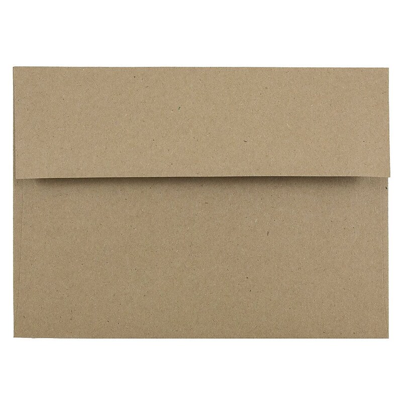 JAM Paper Kraft A7 Invitation Envelopes, 5.25 x 7.25, Brown Kraft Paper Bag, 25/Pack (LEKR700) image 1