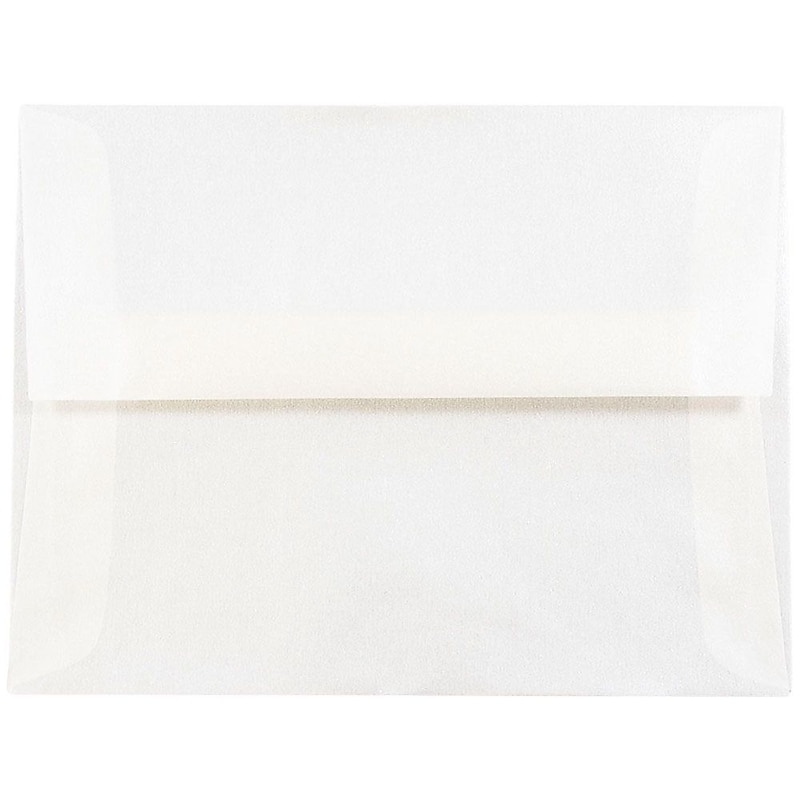JAM Paper A2 Translucent Vellum Invitation Envelopes, 4.375 x 5.75, Platinum Silver, 50/Pack (PACV616I) image 1