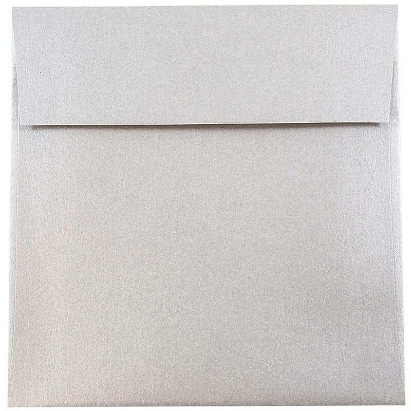 JAM Paper 6 x 6 Square Metallic Invitation Envelopes, Stardream Silver, Bulk 250/Box (V018307H) image 1